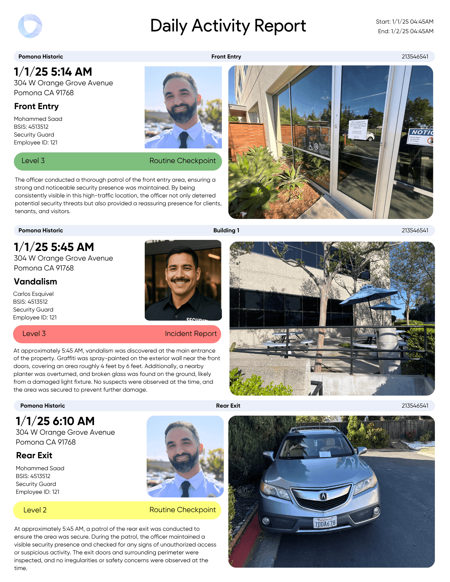 Daily Activity Report